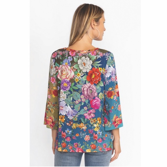 Johnny Was Neutra Button Front Henley Tee - Picture 4 of 6